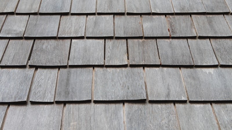 Close-up of roof shingles