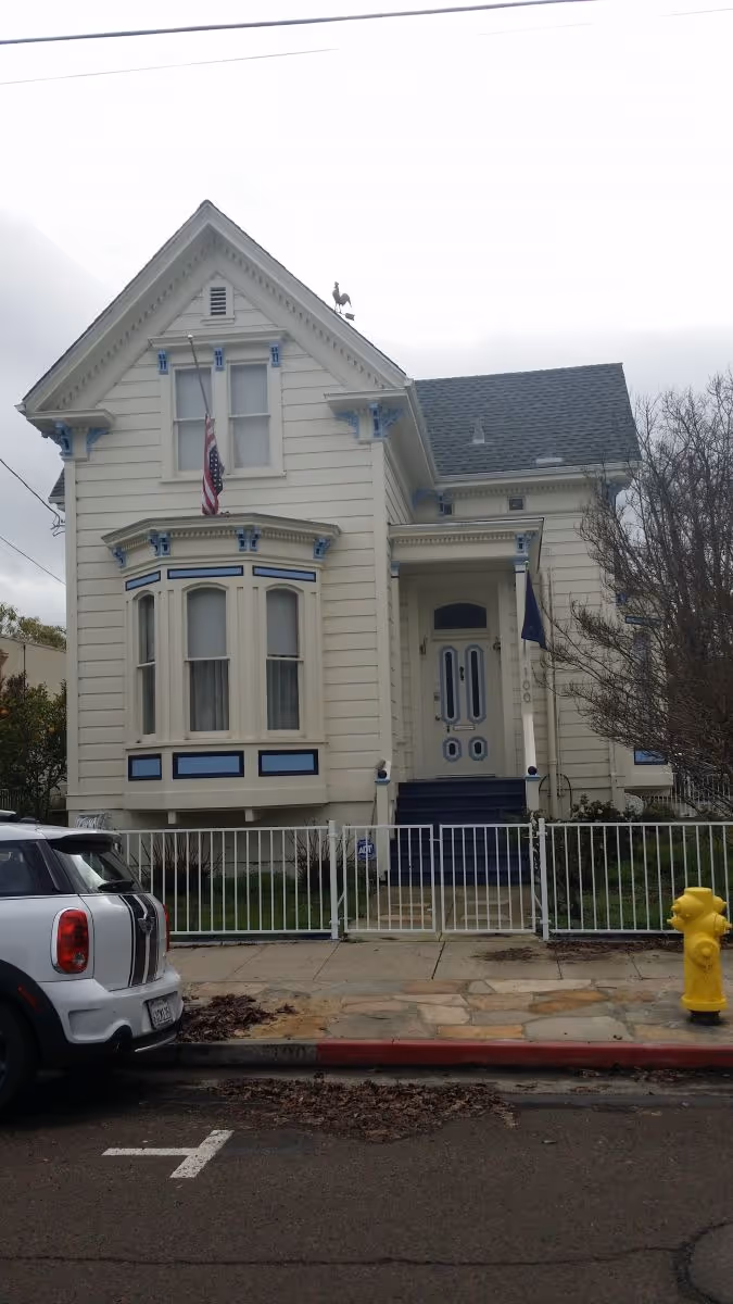 Completed GAF Ultra Slate roof replacement at 100 5th Street in Petaluma, CA