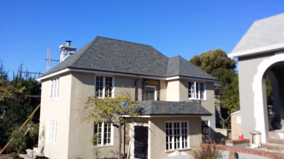 Completed residential roof replacement at 15 San Anselmo Avenue in San Francisco, CA
